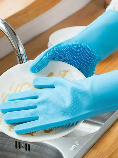 Silicone Washing Full Finger ( Gloves )– For Home Women and Men